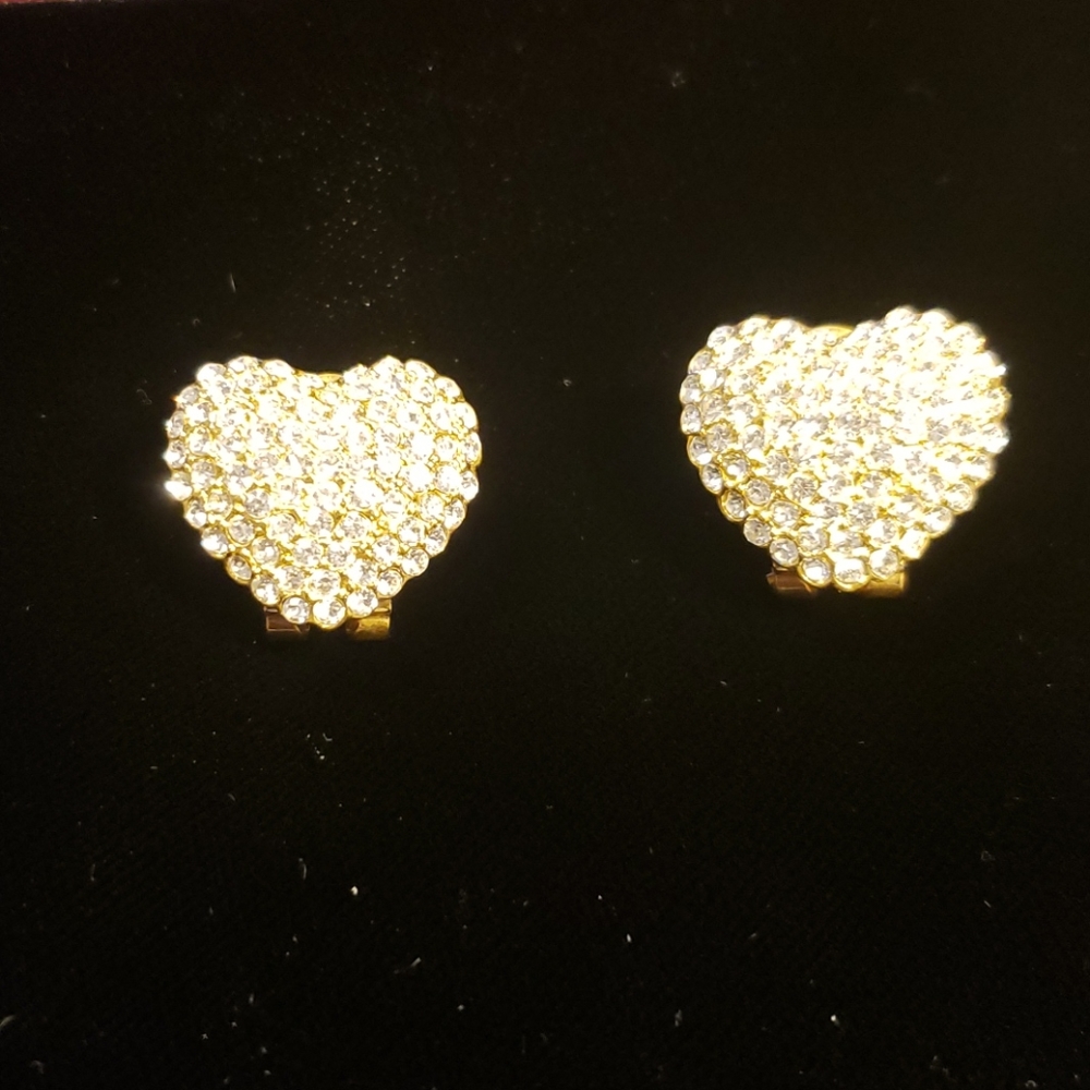 Traci Lynn Heart Bling Earrings